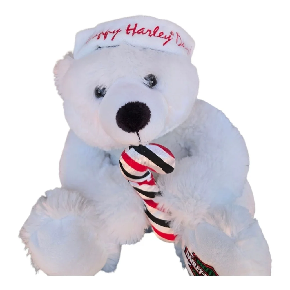 Harley-Davidson Plush White Holiday Polar Bear - Picture 2 of 5